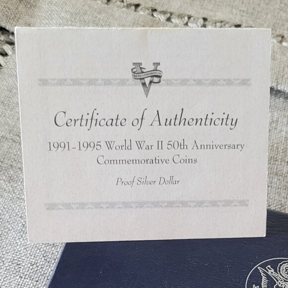 WW II 50th Anniversary Silver Dollar Coin - Proof - Picture 4 of 6